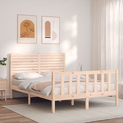 vidaXL Massivholzbett ohne Matratze 140x200 cm Kiefernholz