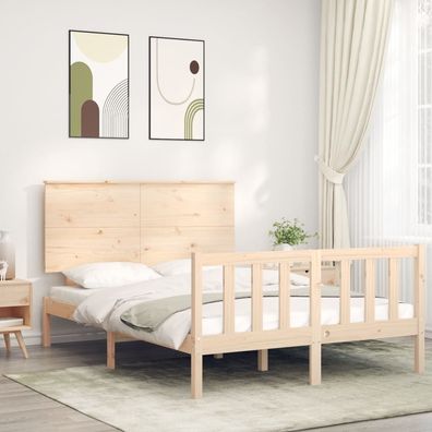 vidaXL Massivholzbett ohne Matratze 140x190 cm Kiefernholz
