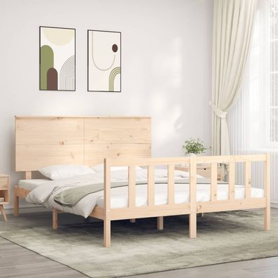 vidaXL Massivholzbett ohne Matratze 160x200 cm Kiefernholz