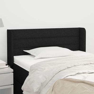 vidaXL Kopfteil mit Ohren Schwarz 103x16x78/88 cm Stoff