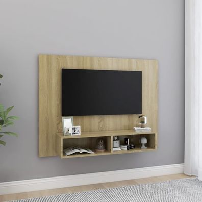 vidaXL TV-Wandschrank Sonoma-Eiche 120x23,5x90 cm Holzwerkstoff