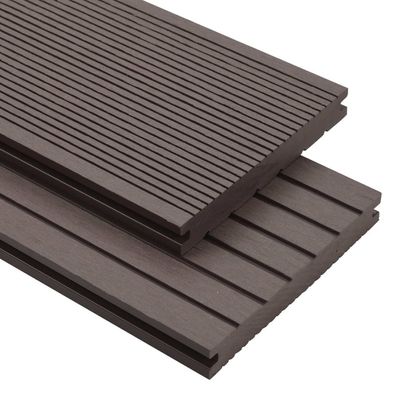 vidaXL WPC Massive Terrassendielen mit Zubehör 16 m² 2,2m Dunkelbraun