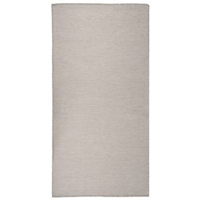 vidaXL Outdoor-Teppich Flachgewebe 100x200 cm Taupe
