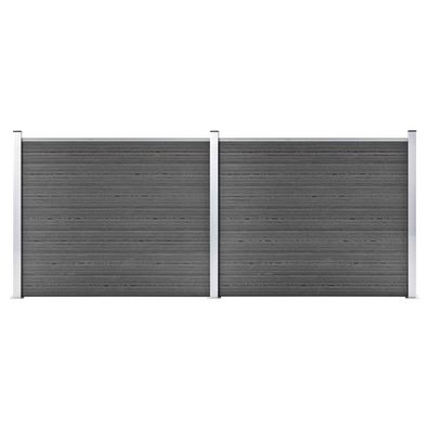 vidaXL Zaunelement Set WPC 353x146 cm Schwarz