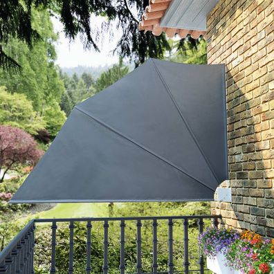 vidaXL Faltbarer Balkonfächer Grau 160×240 cm