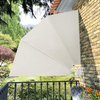 vidaXL Faltbarer Balkonfächer Creme 210×210 cm