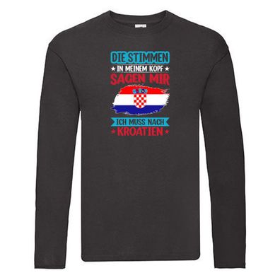Kroatien | Urlaub | Stimmen in meinem Kopf | Traumland v2 Long Sleeve Schwarz