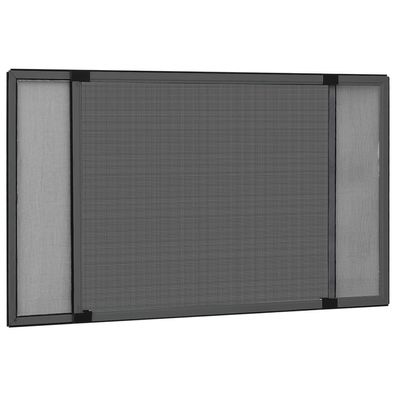 vidaXL Ausziehbarer Insektenschutz für Fenster Anthrazit (75-143)x50cm