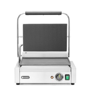 Hendi Kontaktgrill Panini einseitig gerillte Ausführung aus Gusseisen 1800W