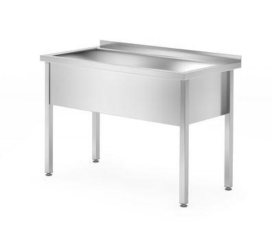 Hendi Spültisch mit Grundboden und Aufkantung aus Edelstahl 1000x700x850mm