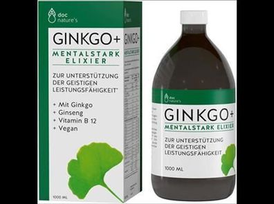 doc phytolabor doc nature’s Ginkgo + Mentalstark Elixier 1000ml