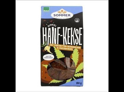 SOMMER 6x Dinkel Hanf-Kekse mit Zartbitter-Schokolade & Macawurzel 150g
