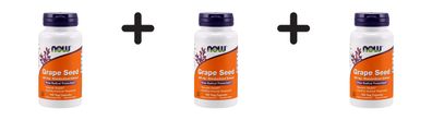 3 x Now Foods Grape Seed 100 mg Standardized Extract (100 vcaps) Unflavoured