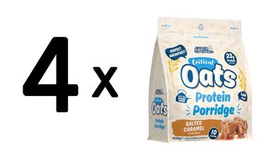 4 x Applied Nutrition Critical Oats Protein Porridge, Salted Caramel - 600g