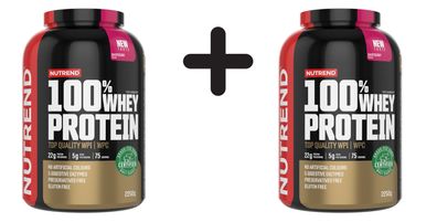 2 x Nutrend 100% Whey Protein, Raspberry - 2250g