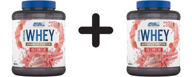 2 x Applied Nutrition Critical Whey, Strawberry Milkshake - 2000g