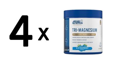 4 x Applied Nutrition Tri-Magnesium, Blue Raspberry - 200g