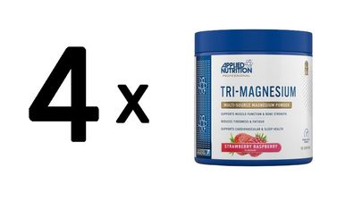 4 x Applied Nutrition Tri-Magnesium, Strawberry Raspberry - 200g