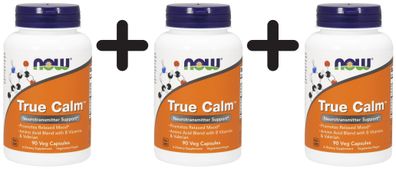 3 x NOW Foods True Calm - 90 vcaps