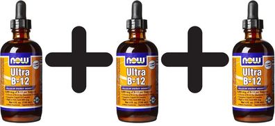 3 x NOW Foods Vitamin B-12 Ultra, Liquid - 118 ml
