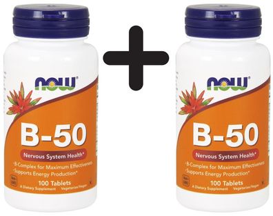 2 x NOW Foods Vitamin B-50 - 100 tablets