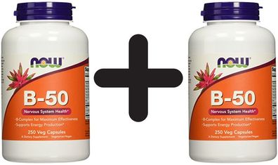 2 x NOW Foods Vitamin B-50 - 250 vcaps