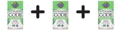 3 x Garden of Life Vitamin Code RAW B-Complex - 60 vcaps