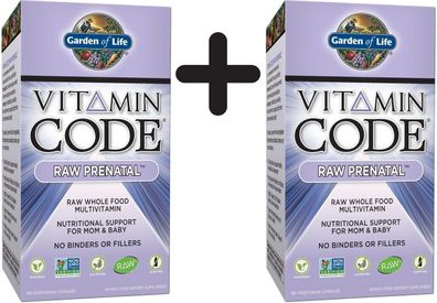 2 x Garden of Life Vitamin Code RAW Prenatal - 180 vcaps