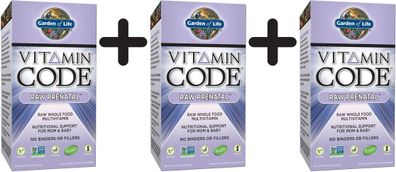 3 x Garden of Life Vitamin Code RAW Prenatal - 180 vcaps
