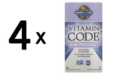 4 x Garden of Life Vitamin Code RAW Prenatal - 30 vcaps