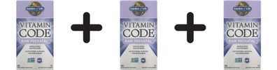 3 x Garden of Life Vitamin Code RAW Prenatal - 90 vcaps