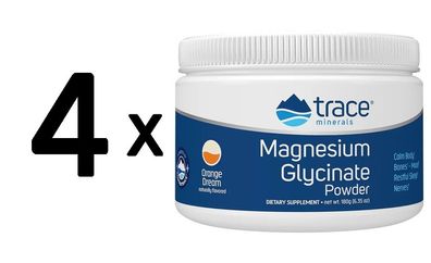4 x Trace Minerals Magnesium Glycinate Powder, Orange Dream - 180g