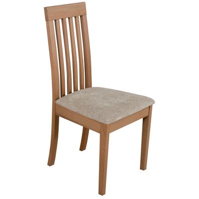 Selsey Devity - Esszimmerstuhl mit Polstersitz, Beige/Nussbaum Optik