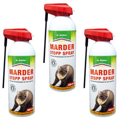 3 x DR. Stähler Marder Stopp Spray, 400 ml