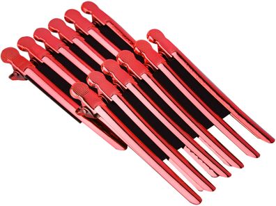 Professionelle rote Friseurklammern Set 12 Stück