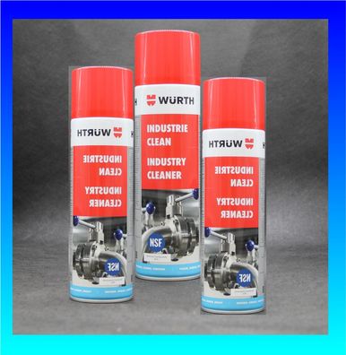3 x Industrie Clean von WÜRTH 500ml - Spezialreiniger