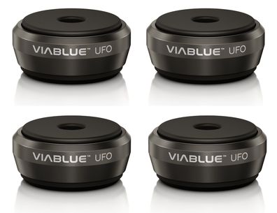 Viablue UFO / HighEnd Vibrationsdämper / Absorber schwarz / 4 Stück / ..100 kg