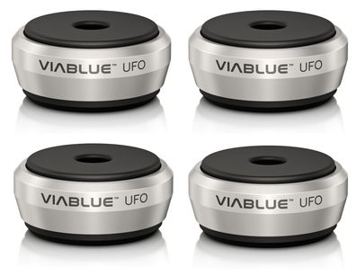 Viablue UFO / HighEnd Vibrationsdämper / Absorber silber / 4 Stück / ..100 kg