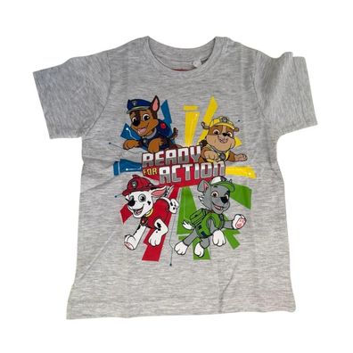 Kurzärmliges Paw Patrol-Tshirt für Jungen | "Ready for Action" | Blau oder Grau |