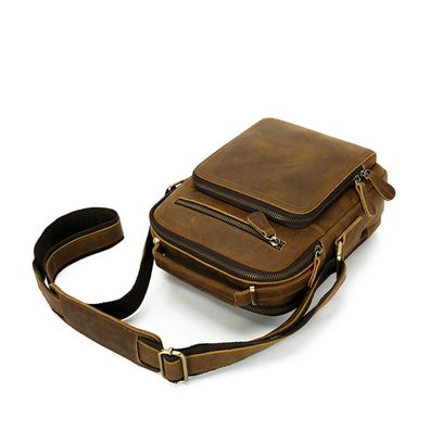Leder Umhängetasche Herren Schultertasche Vintage Männer Tasche Crossbody Bag