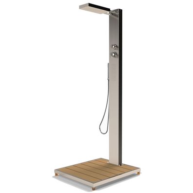 Eichenwald Modell 70 Gartendusche Elba mit WPC Plattform sandfarbig