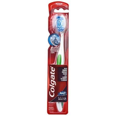 Colgate Optic White Medium 360° Zahnbürste für umfassende Zahnreinigung