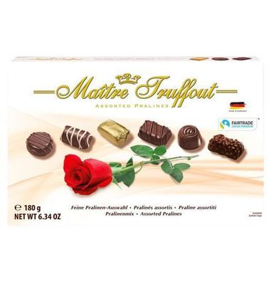 Maitre Truffout Pralinenmischung Rose - Exquisite Belgische Pralinen in 180 g