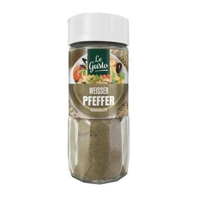 Le Gusto Weißer Pfeffer gemahlen – 50 g in hochwertiger Gewürzverpackung