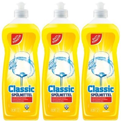 G&G Geschirrspülmittel 3x1L Zitrone