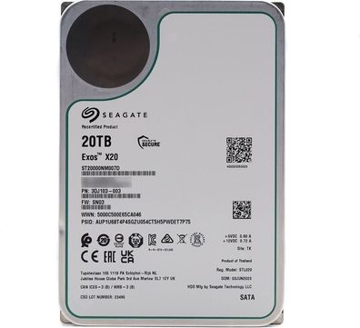 Seagate Exos?X20 - ST20000NM007D · 20?TB Enterprise HDD