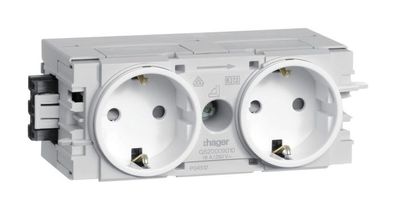 1St. Hager GS20009016 Steckdose 2-fach C-Profil vw