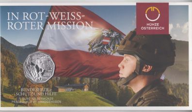 Österreich 5 Euro 2015 Bundesheer Silber im Folder*