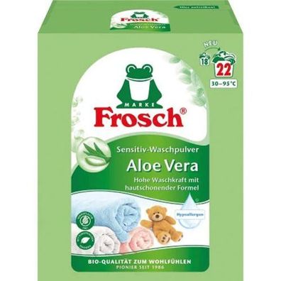 Frosch Aloe Vera Sensitiv Waschpulver - 22 Waschladungen - Made in Germany - 1,45 kg