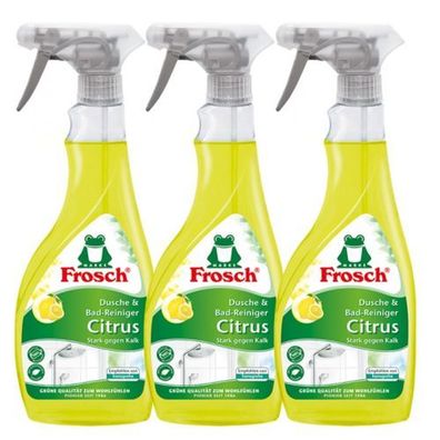 Frosch Citrus Dusche & Bad Spray für das Badezimmer 3x 500 ml